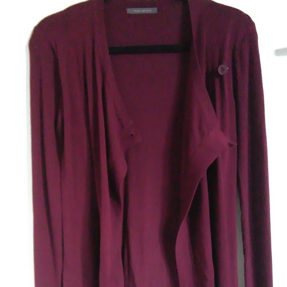 Dark Cranberry Burgundy Cardigan Drape Wrap - Picture 7 of 8